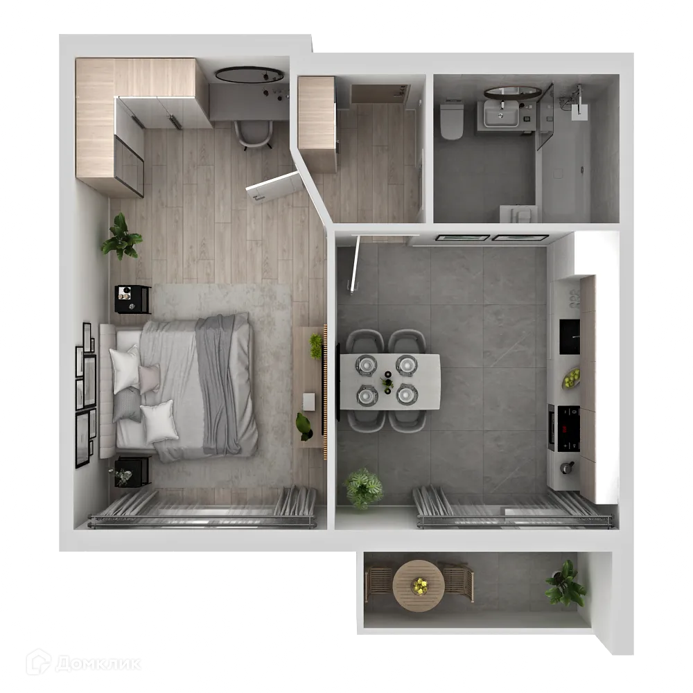 Планировка 1-комнатной квартиры 39.17 м² в ЖК "Новая Самара", г. Самара — фото 3