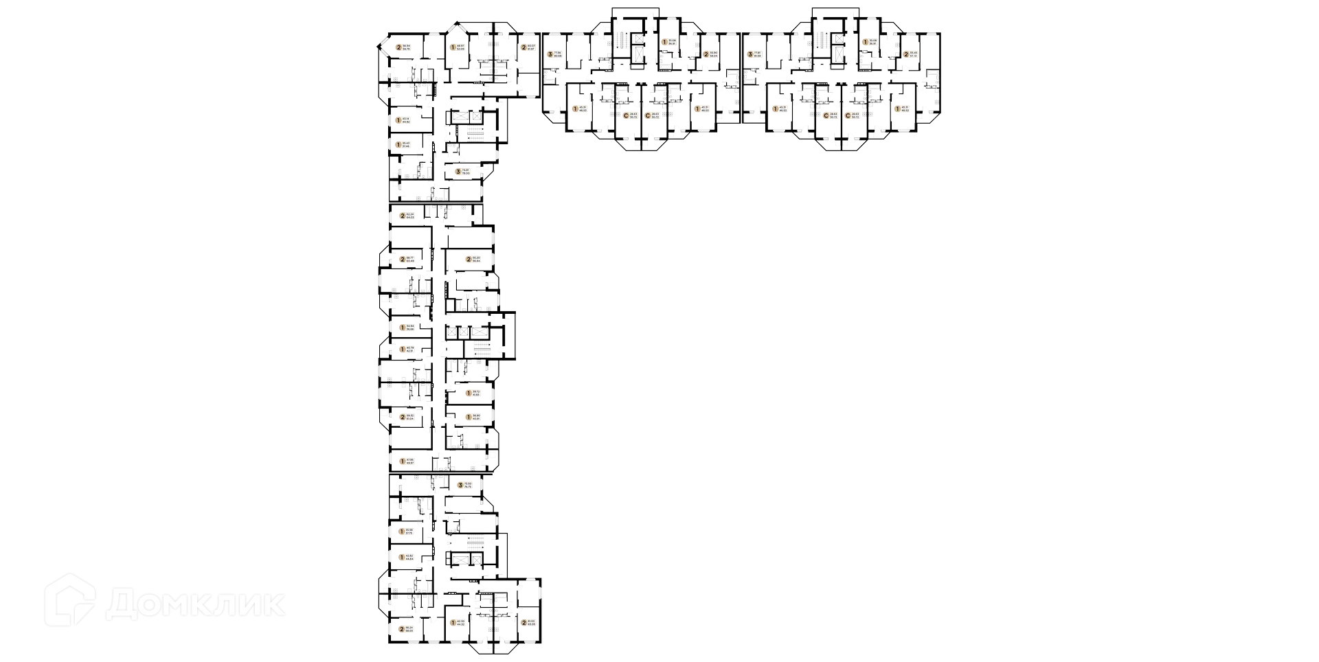 Планировка 3-комнатной квартиры 76.9 м² в ЖК Московский, г. Самара — фото 14