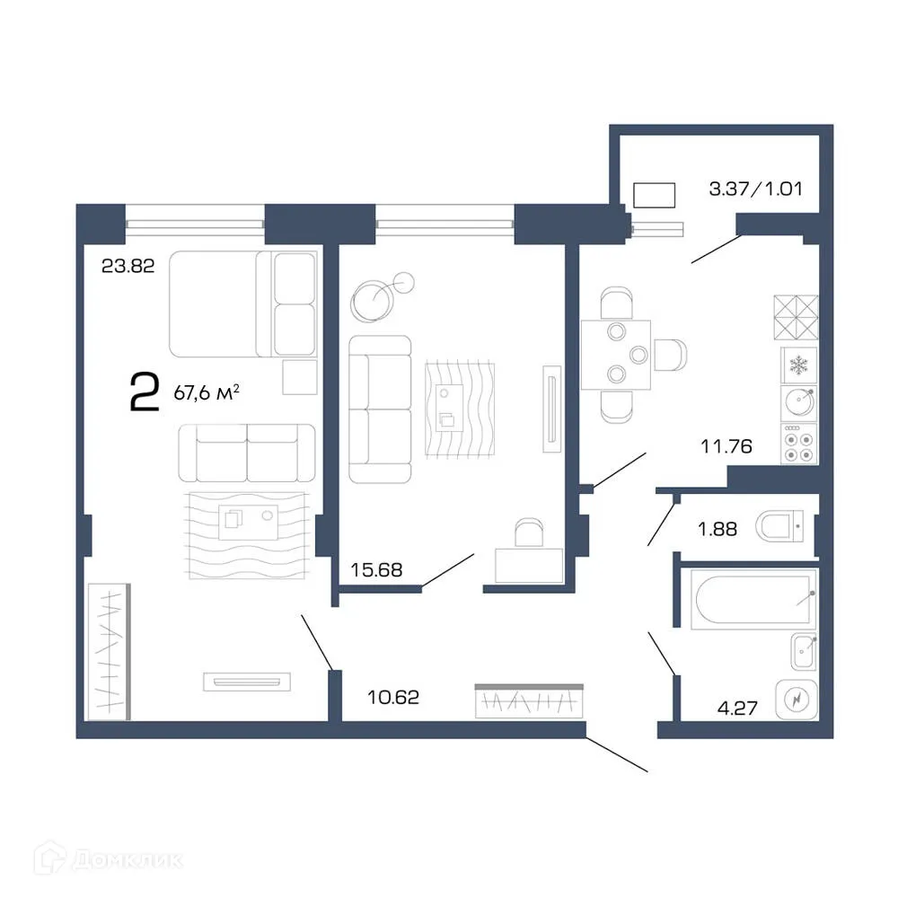 Фото квартиры в ЖК Дом по ул.Клубная