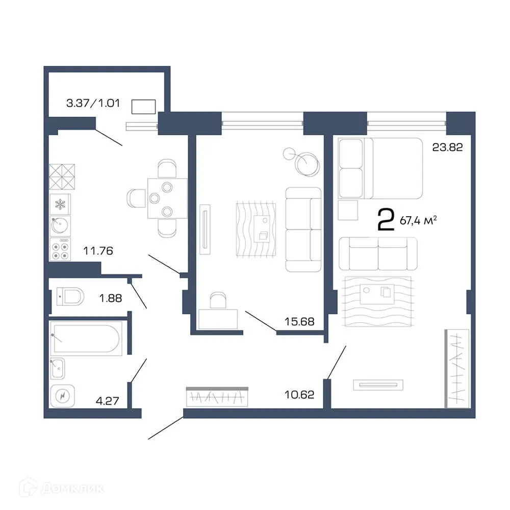 Фото квартиры в ЖК Дом по ул.Клубная