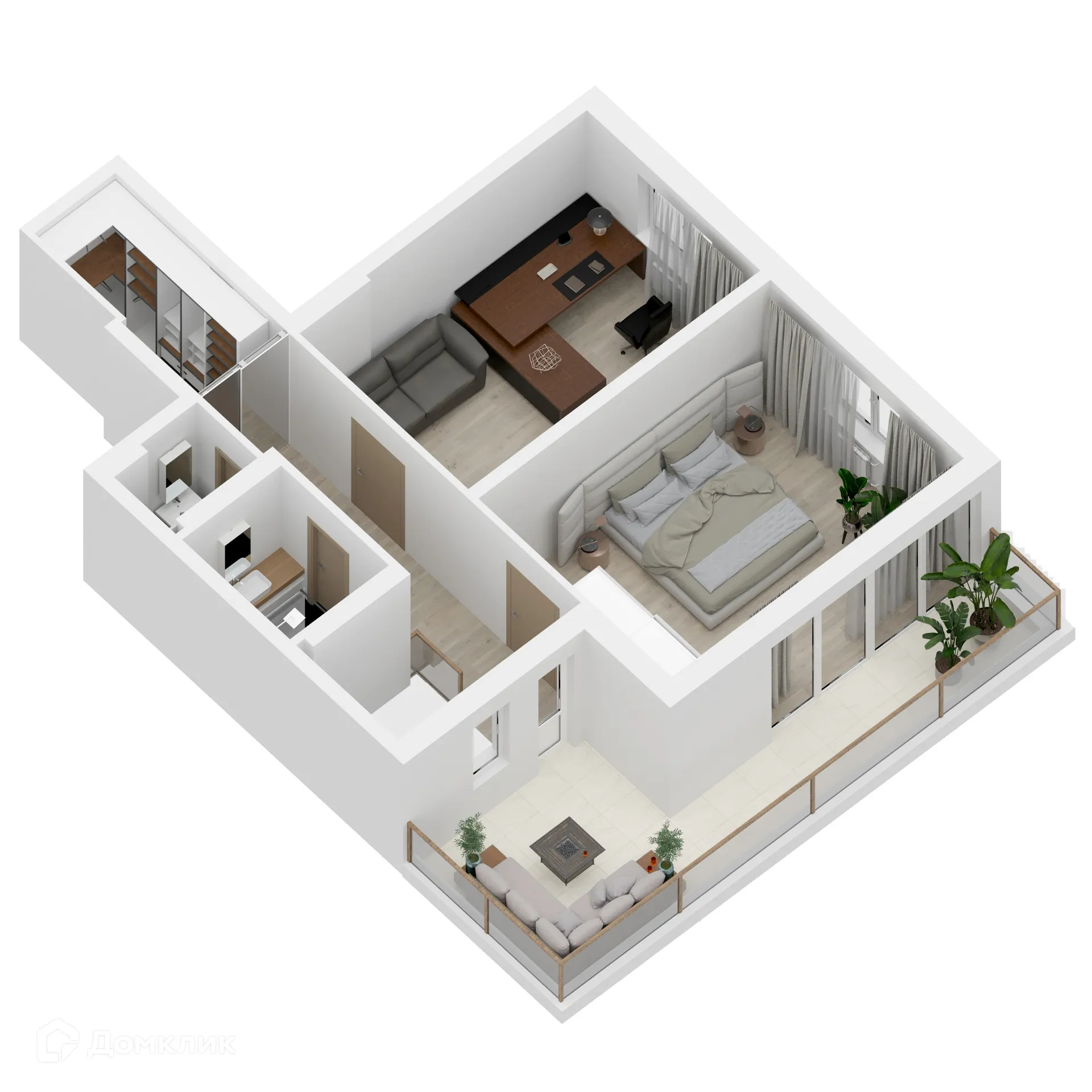 Планировка 3-комнатной квартиры 172.68 м² в ЖК "Дом у Космопорта-2", г. Самара — фото 4