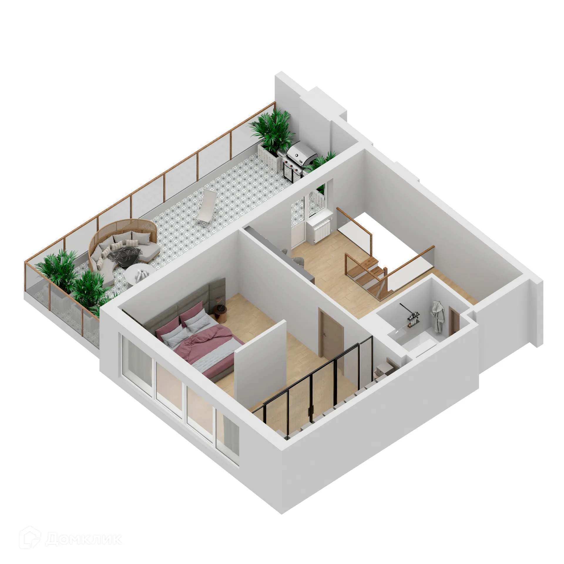 Планировка 3-комнатной квартиры 195.55 м² в ЖК "Дом у Космопорта-2", г. Самара — фото 4