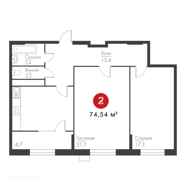 2 комн. в ЖК Панова Парк