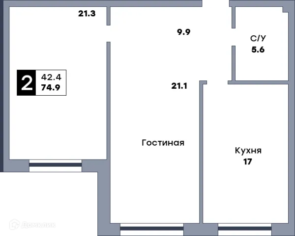 2 комн. в ЖК КВАТРО