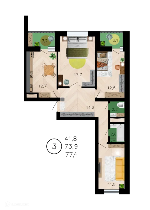 Квартира в ЖК Лето