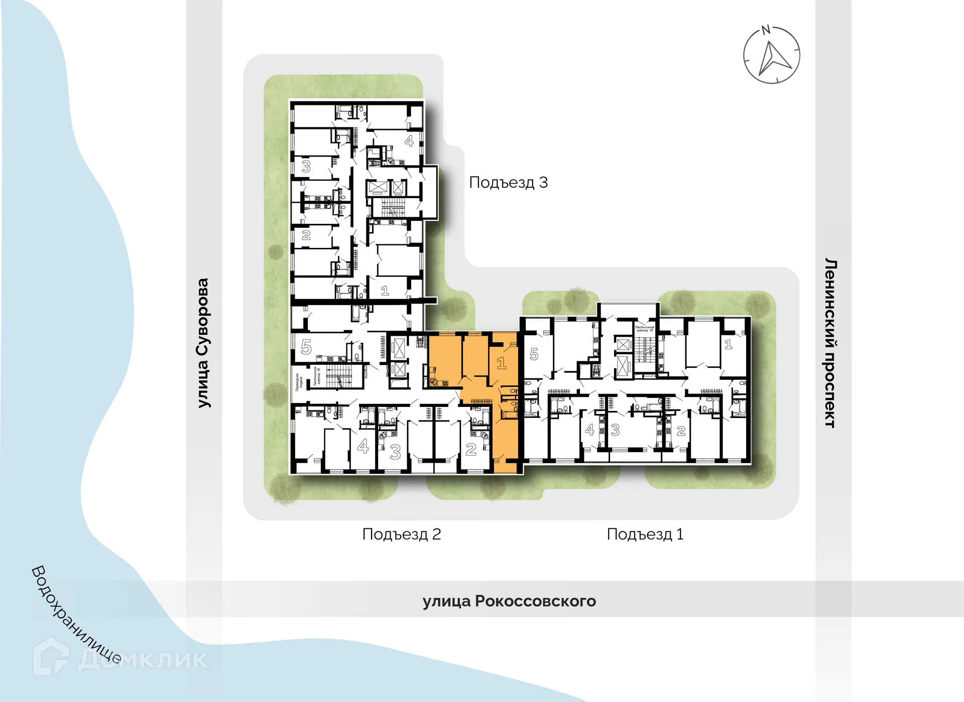 Планировка 3-комнатной квартиры 77 м² в ЖК Лето, г. Воронеж — фото 3