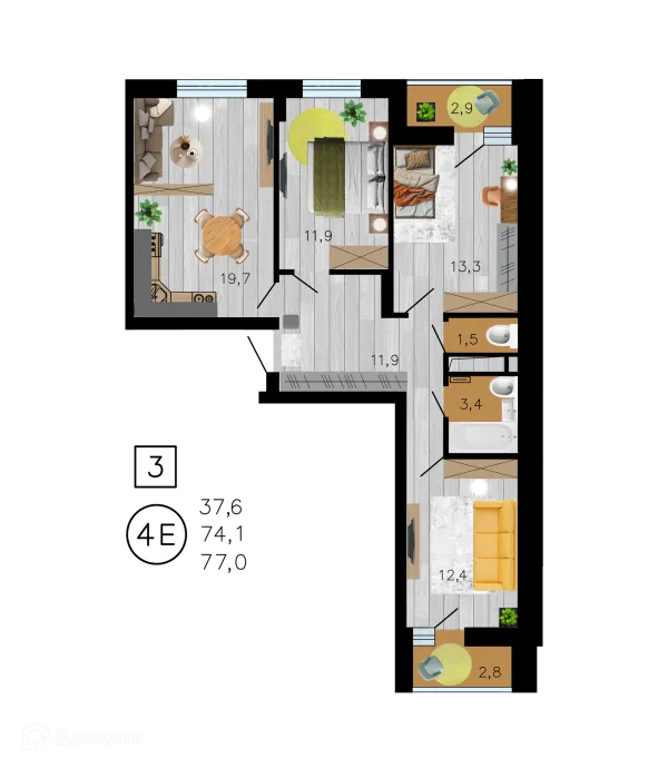 Квартира в ЖК Лето