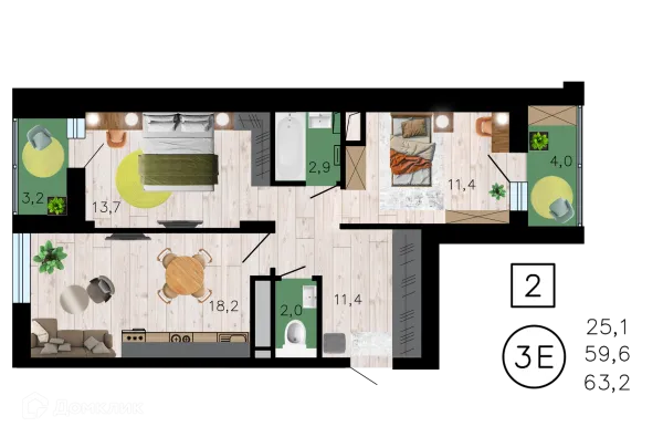 Квартира в ЖК Лето