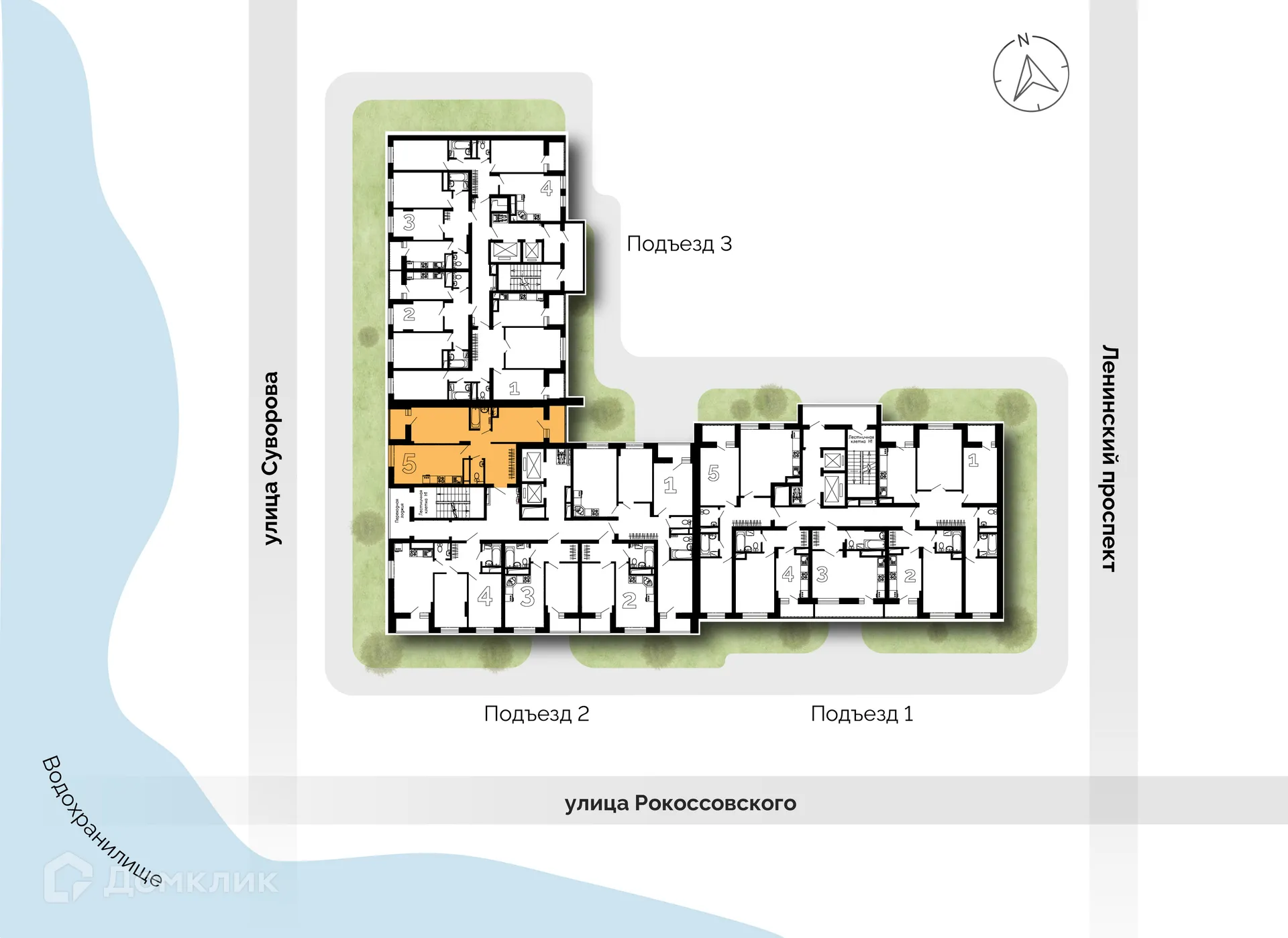 Планировка 2-комнатной квартиры 63.2 м² в ЖК Лето, г. Воронеж — фото 3