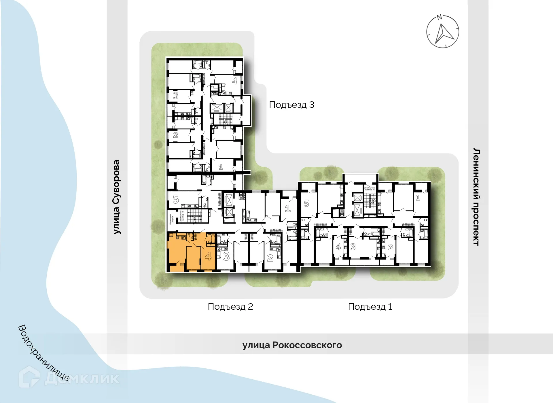 Планировка 2-комнатной квартиры 52.8 м² в ЖК Лето, г. Воронеж — фото 3