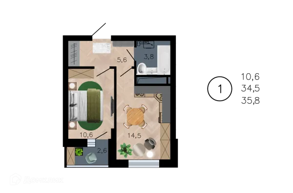 Квартира в ЖК Лето