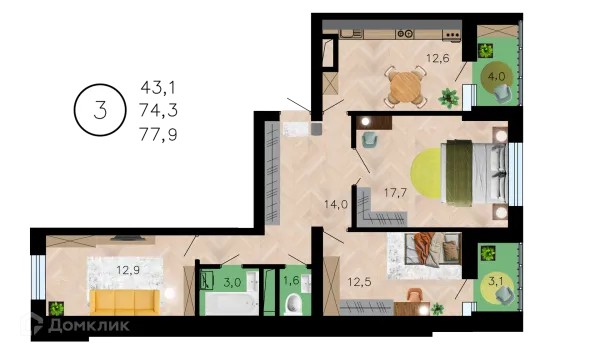 Квартира в ЖК Лето