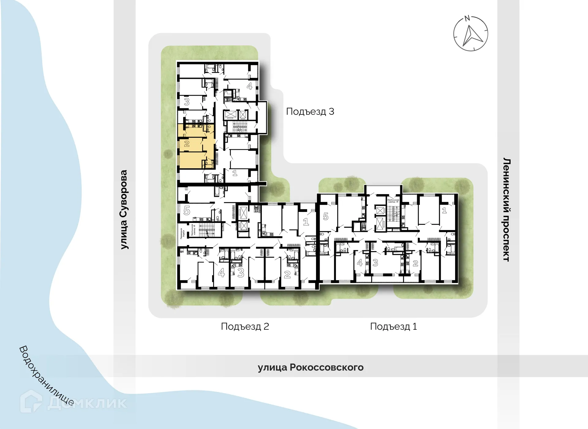 Планировка 2-комнатной квартиры 50.7 м² в ЖК Лето, г. Воронеж — фото 3