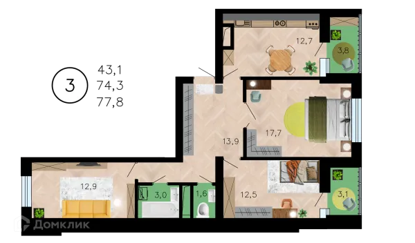 Квартира в ЖК Лето