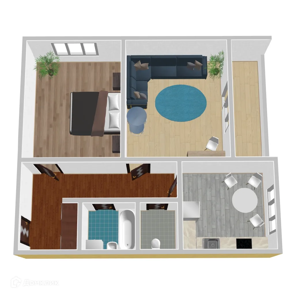 Планировка 2-комнатной квартиры 64.28 м² в ЖК Победа поз. 3, г. Воронеж — фото 1