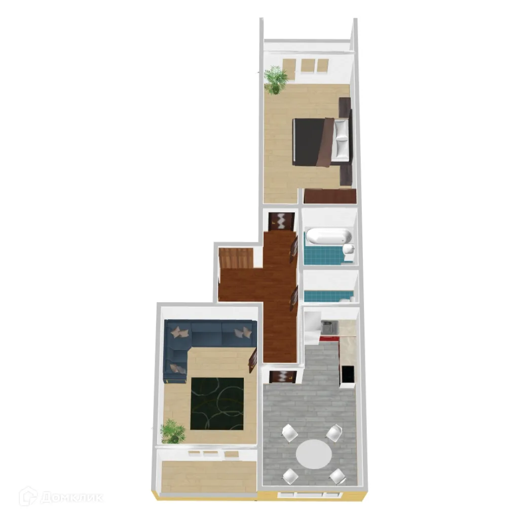 Планировка 2-комнатной квартиры 64.15 м² в ЖК Победа поз. 3, г. Воронеж — фото 1