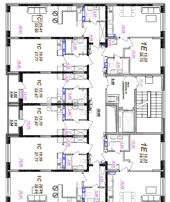 Планировка студии квартиры 22.67 м² в ЖК Победа поз. 3, г. Воронеж — фото 2