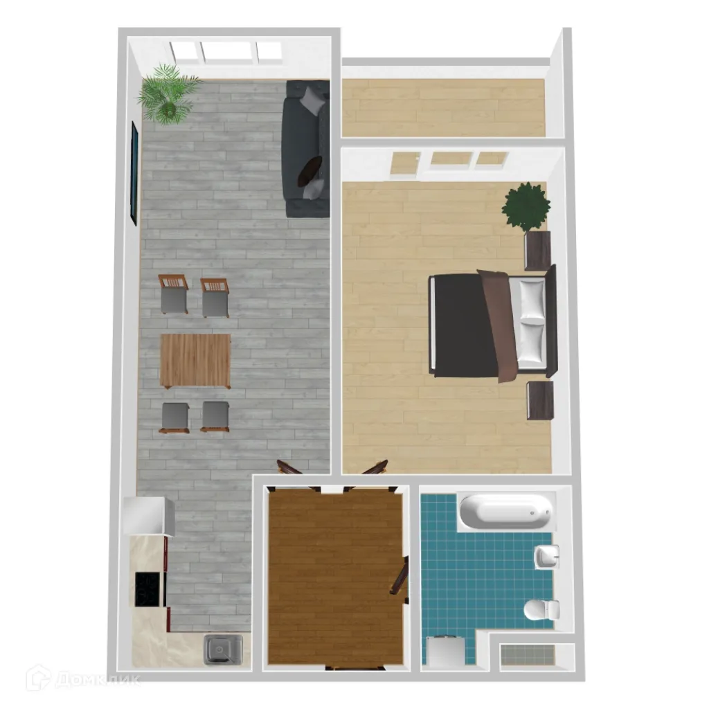 Планировка 1-комнатной квартиры 38.9 м² в ЖК Дом у Ротонды, г. Воронеж — фото 1