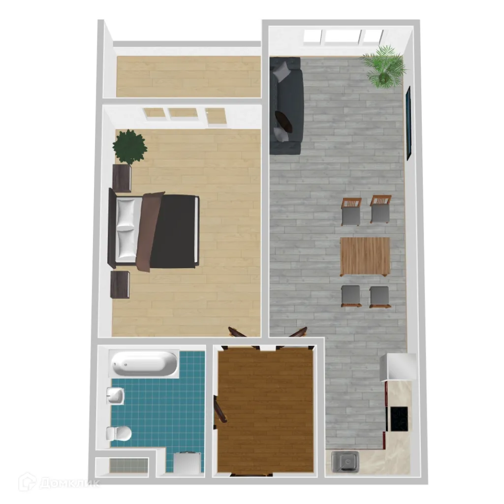 Планировка 1-комнатной квартиры 39.67 м² в ЖК Дом у Ротонды, г. Воронеж — фото 1