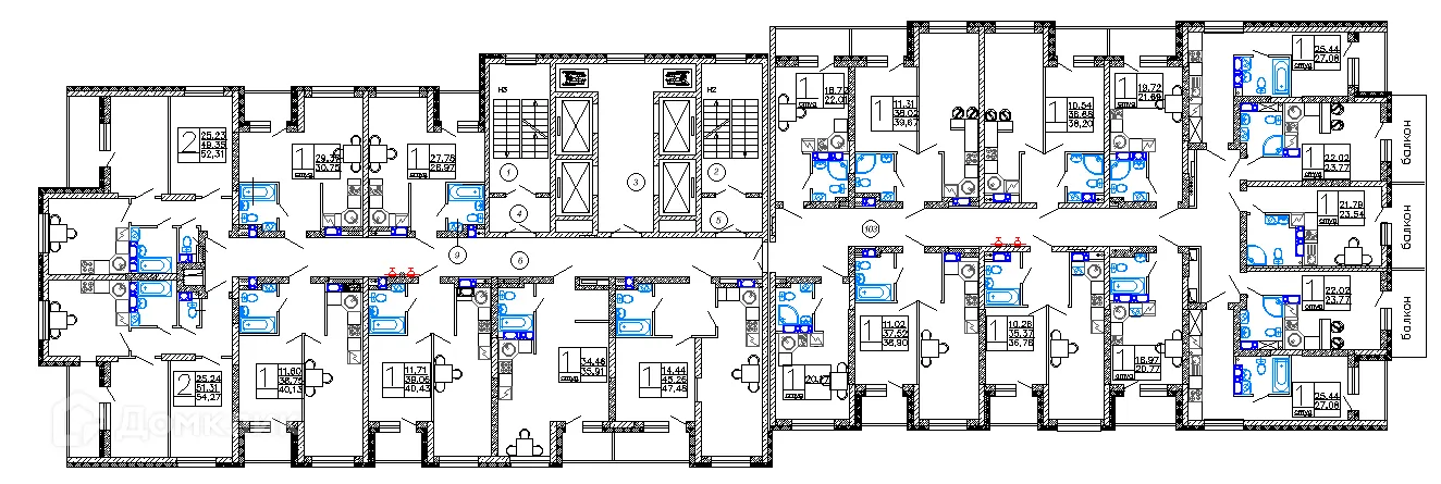 Планировка студии квартиры 35.71 м² в ЖК Дом у Ротонды, г. Воронеж — фото 2
