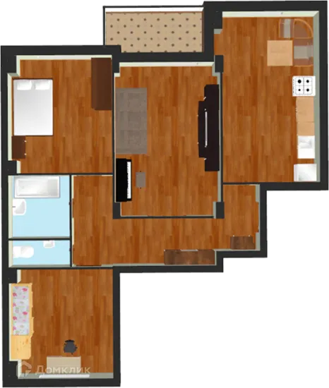 Планировка 3-комнатной квартиры 87.2 м² в ЖК "Донские просторы", г. Воронеж — фото 24