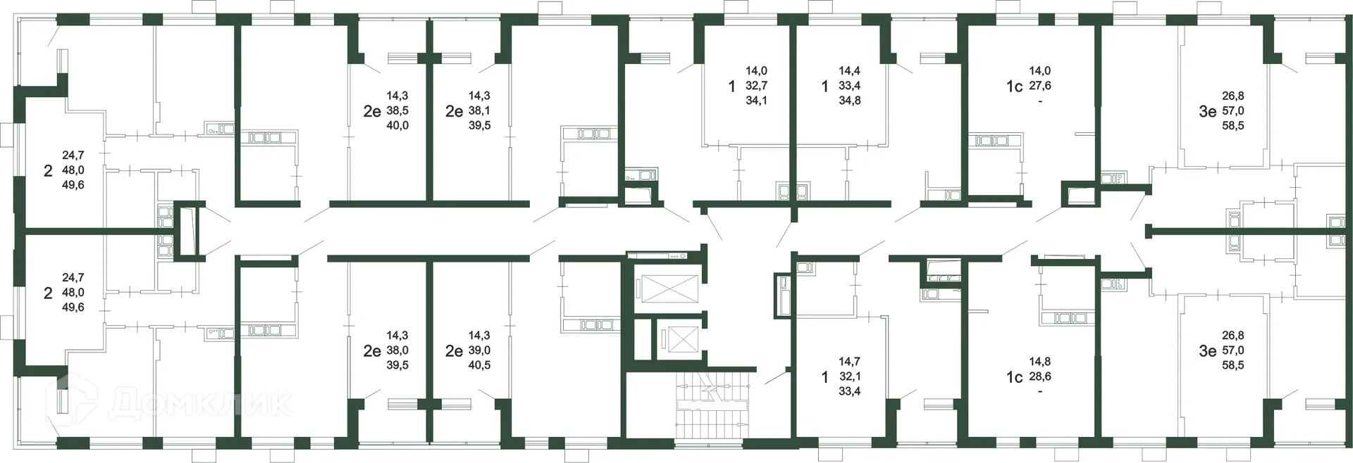 Планировка 1-комнатной квартиры 35 м² в ЖК Ритм, г. Воронеж — фото 16