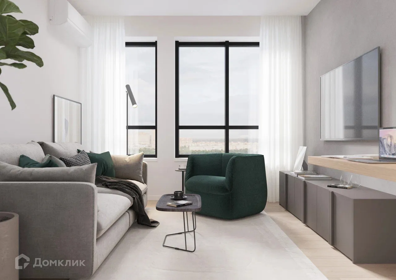 Планировка 2-комнатной квартиры 54.93 м² в ЖК Z-town (Зет-таун), г. Воронеж — фото 5