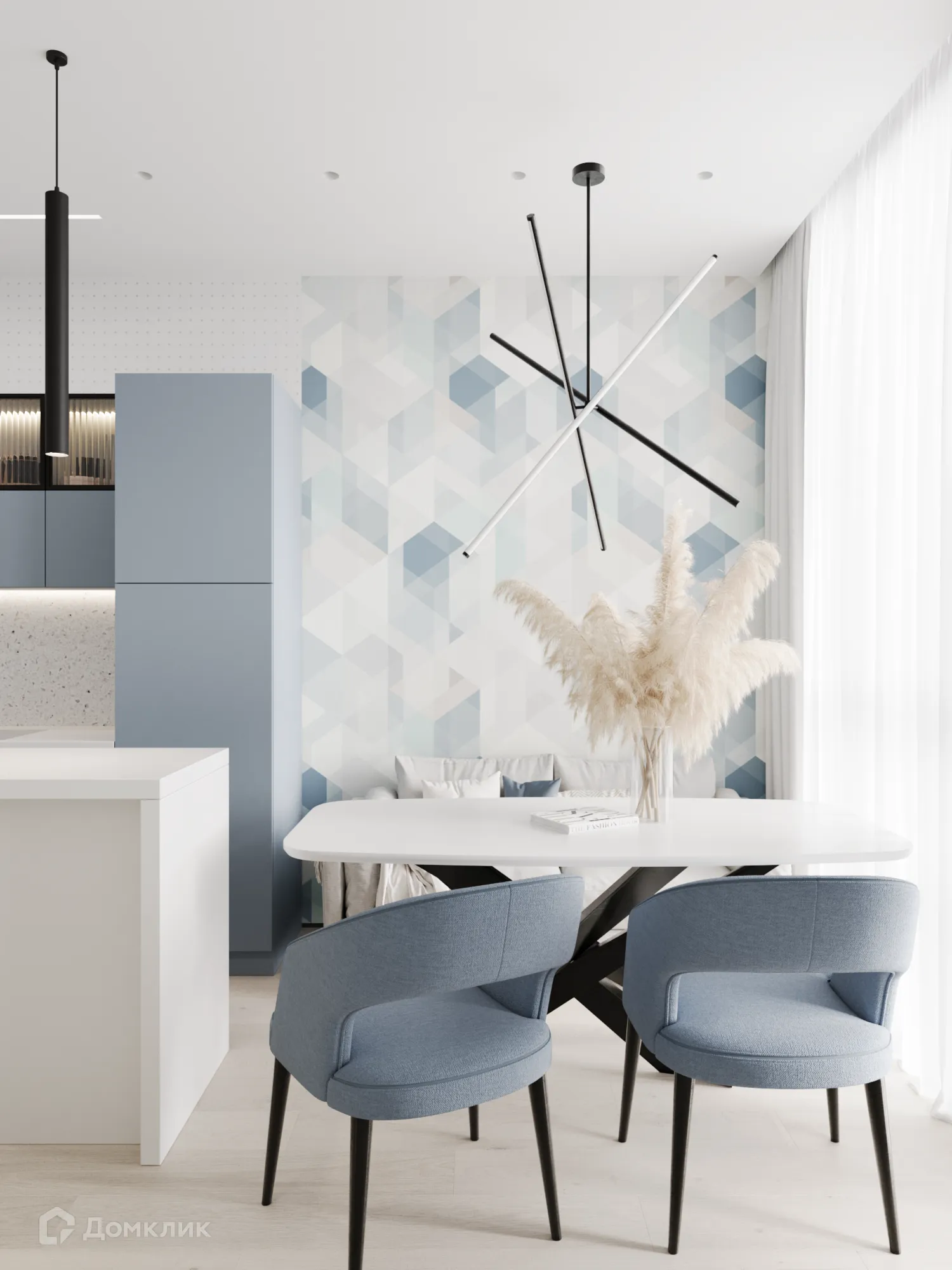 Планировка 2-комнатной квартиры 61.75 м² в ЖК Z-town (Зет-таун), г. Воронеж — фото 6