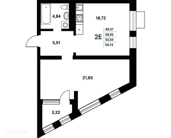 Планировка 2 комн. в ЖК Z-town (Зет-таун)