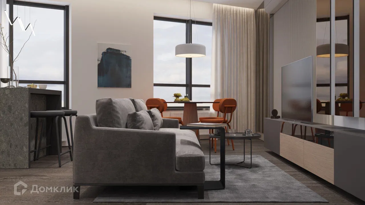 Планировка 3-комнатной квартиры 76.96 м² в ЖК Z-town (Зет-таун), г. Воронеж — фото 2