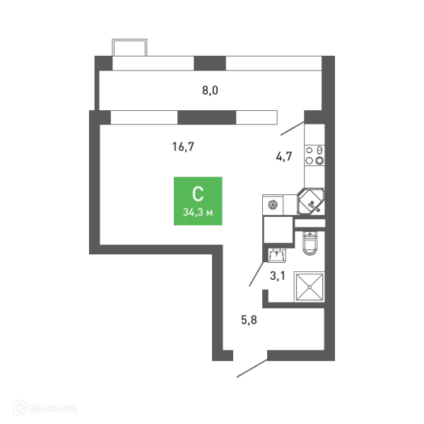 Квартира в ЖК Ключи-клаб