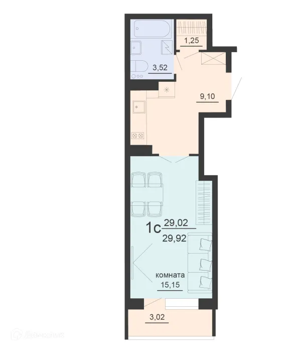 Квартира в ЖК ЖД Чехов