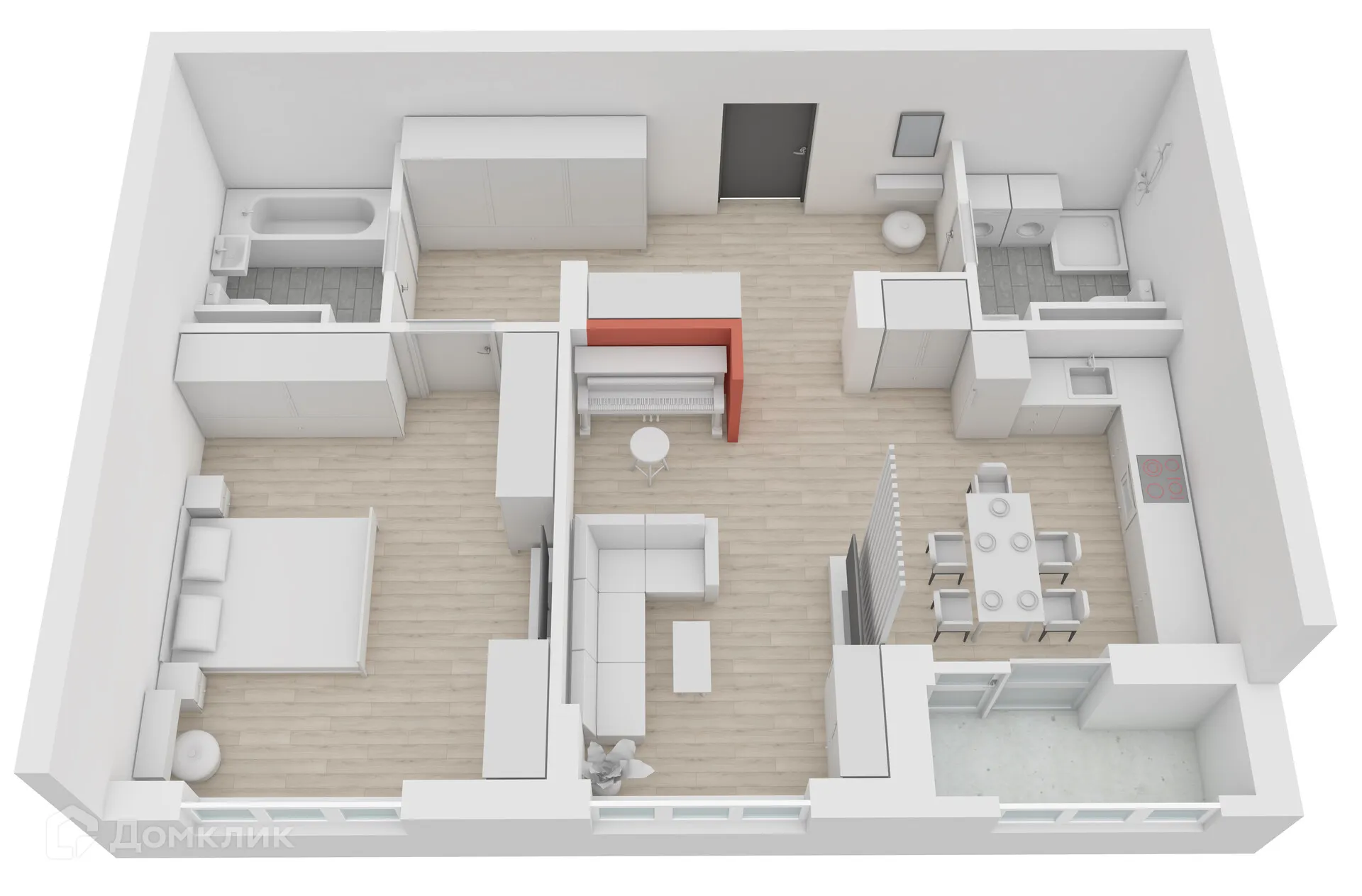 Планировка 1-комнатной квартиры 76.3 м² в ЖК Джаз, г. Воронеж — фото 6