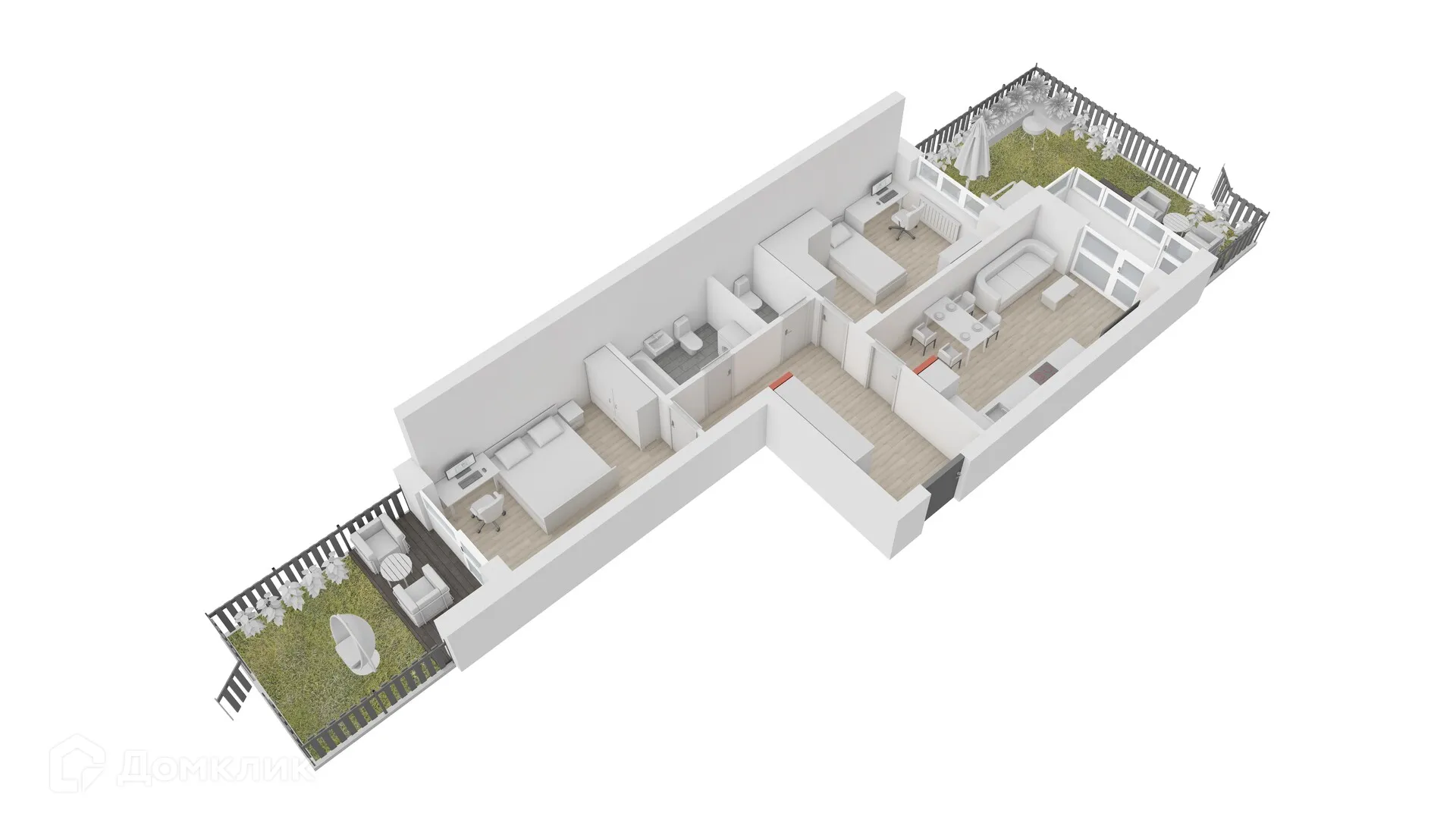 Планировка 2-комнатной квартиры 77.7 м² в ЖК Джаз, г. Воронеж — фото 72