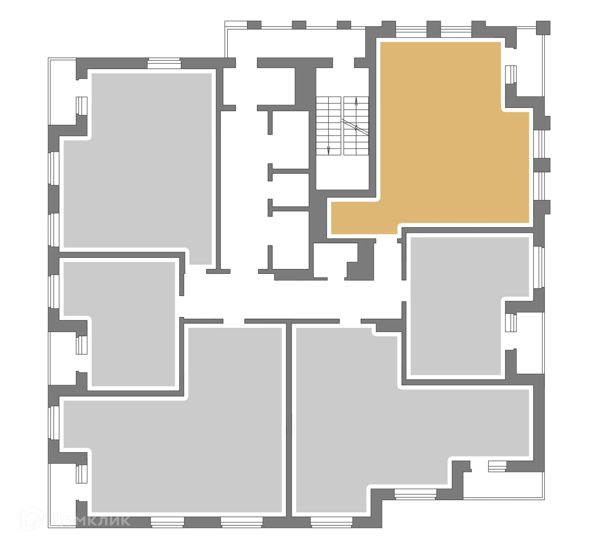 Планировка 3-комнатной квартиры 59.77 м² в ЖК Галилей, г. Воронеж — фото 6