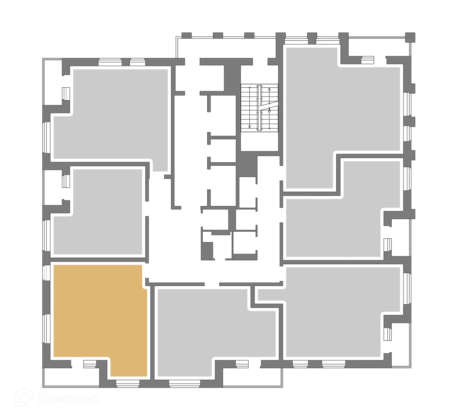 Планировка 2-комнатной квартиры 44.72 м² в ЖК Галилей, г. Воронеж — фото 2