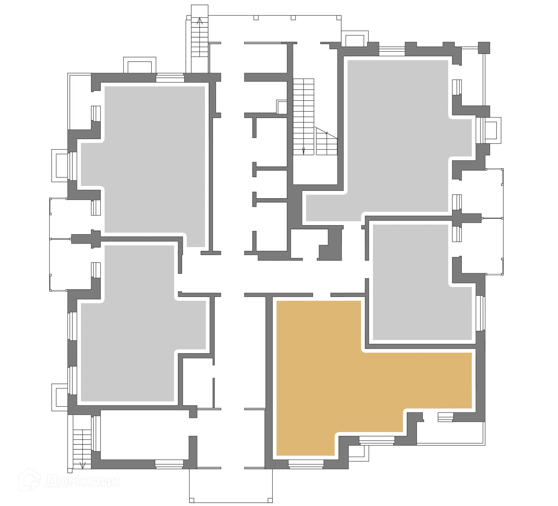 Планировка 2-комнатной квартиры 66.75 м² в ЖК Галилей, г. Воронеж — фото 6