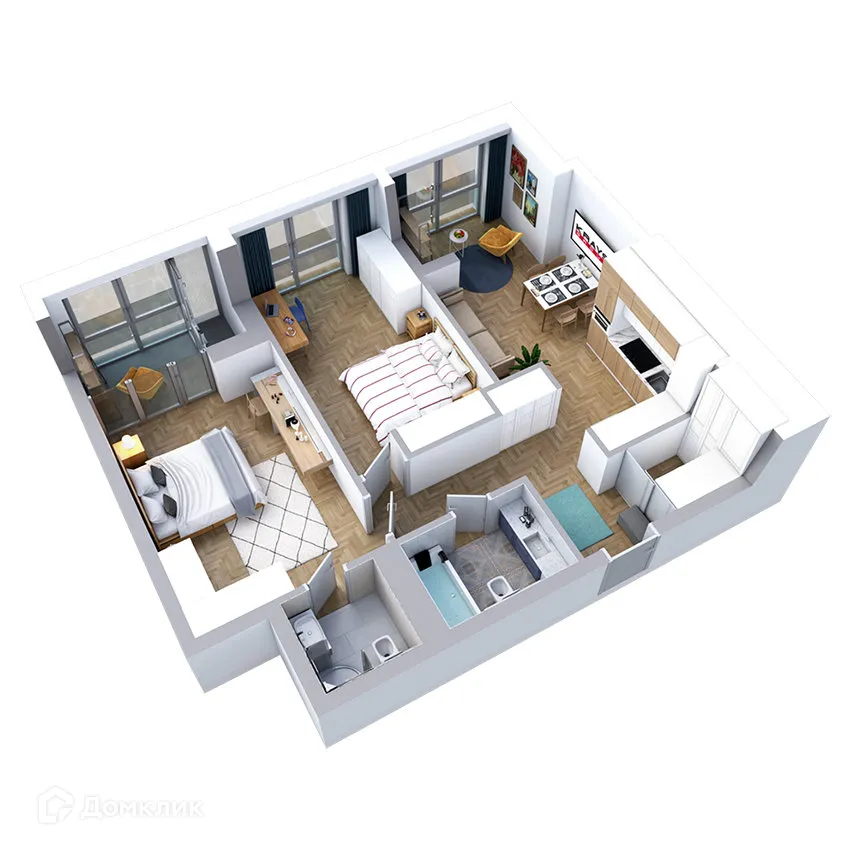 Планировка 2-комнатной квартиры 82.34 м² в ЖК Клубный дом "905", г. Улан-Удэ — фото 5