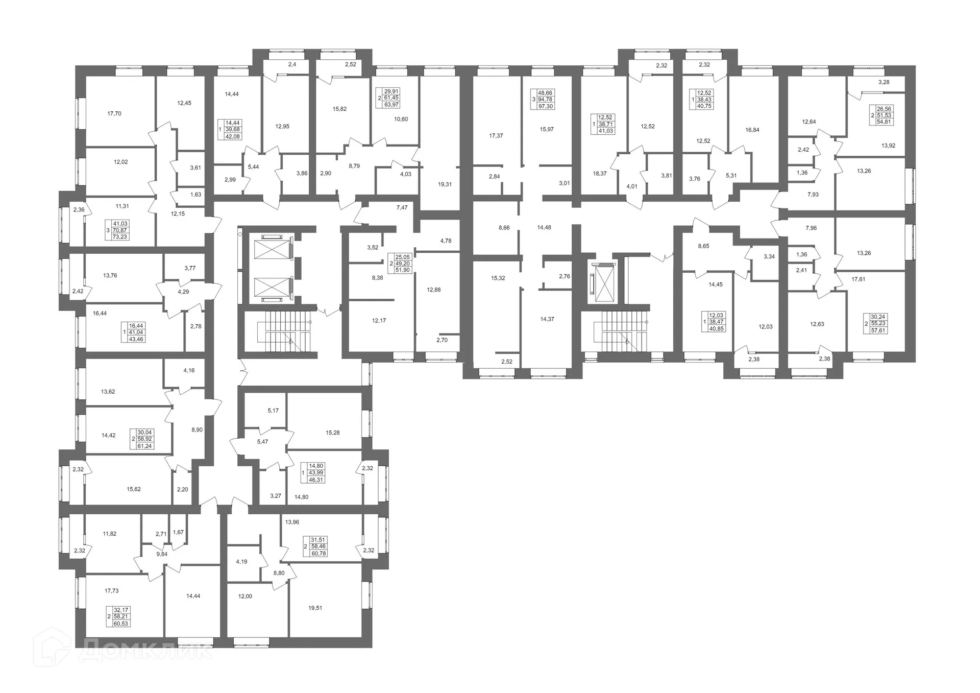 Планировка 2-комнатной квартиры 54.81 м² в ЖК Клубный дом на Жукова, г. Волгоград — фото 3