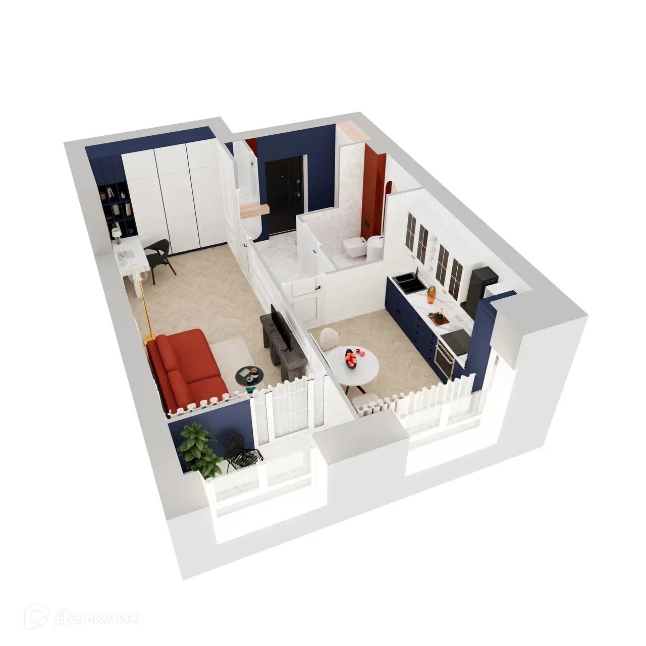 Планировка 1-комнатной квартиры 37.26 м² в ЖК на Атласова, г. Волгоград — фото 3