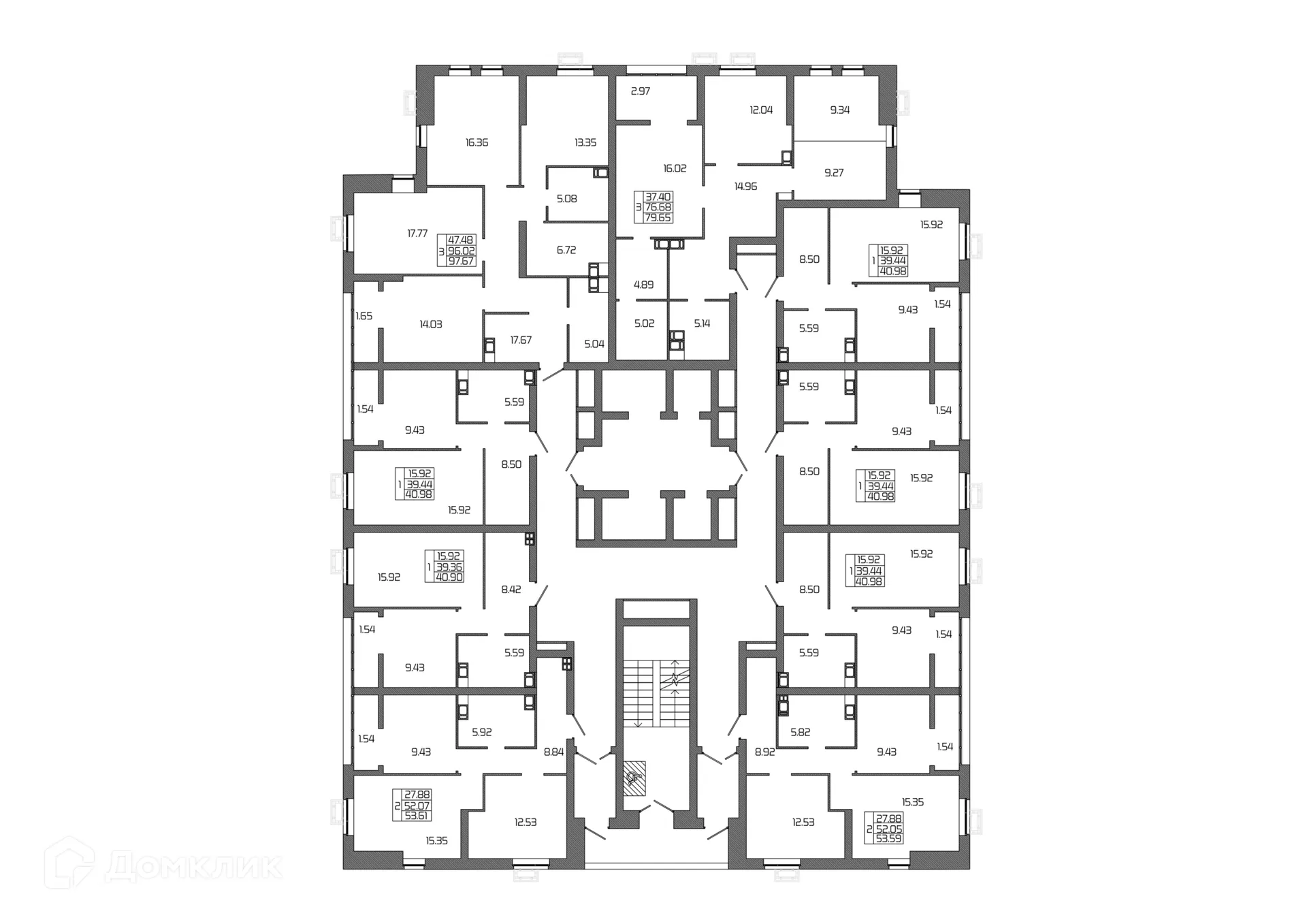 Планировка 3-комнатной квартиры 79.65 м² в ЖК СЕЛЕНА, г. Волгоград — фото 3
