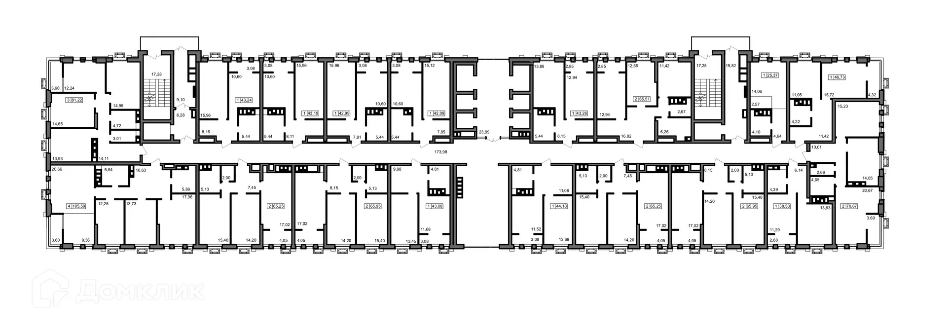 Планировка 1-комнатной квартиры 43.26 м² в ЖК ОМЕГА, г. Волгоград — фото 3