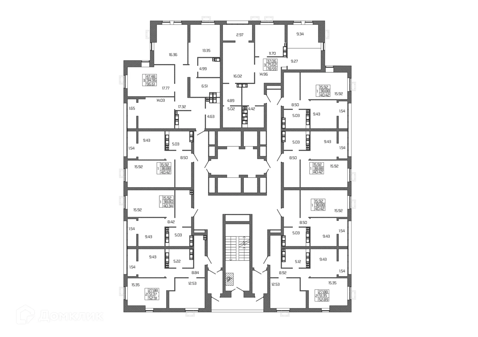 Планировка 2-комнатной квартиры 52.89 м² в ЖК СЕЛЕНА, г. Волгоград — фото 14