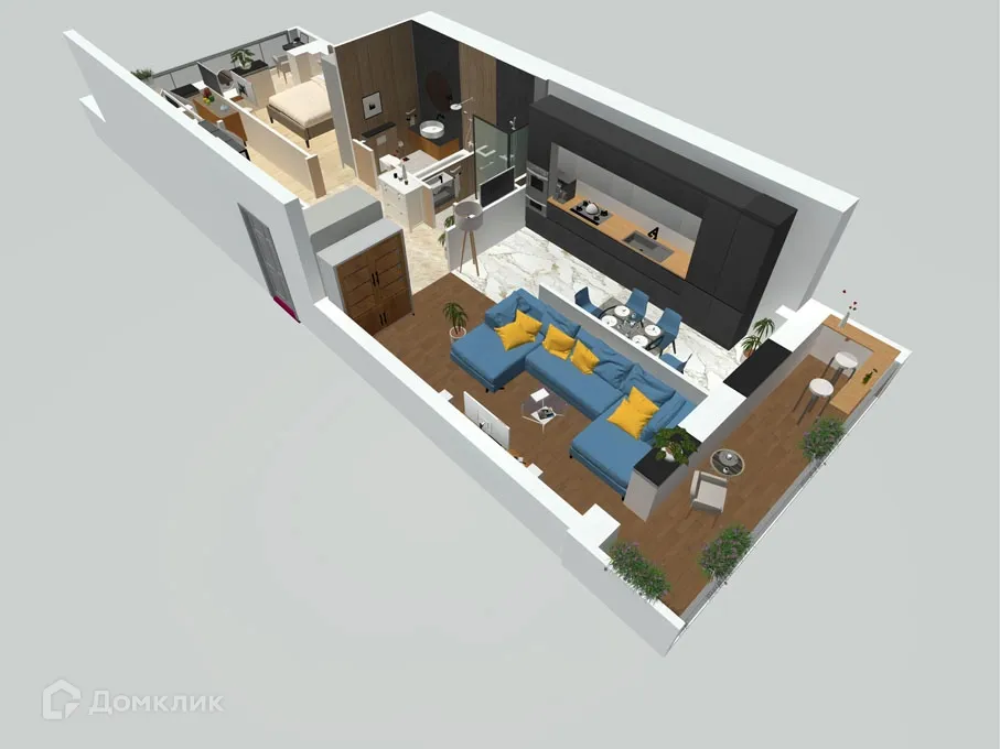 Планировка 3-комнатной квартиры 80.5 м² в ЖК Петровский парк, г. Волгоград — фото 4