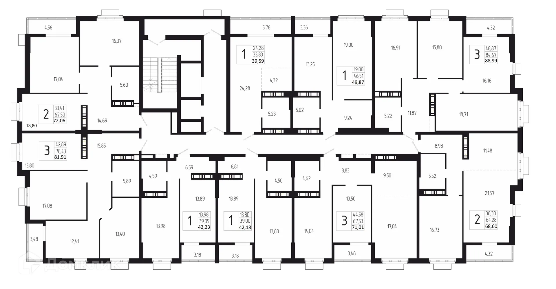 Планировка 3-комнатной квартиры 81.91 м² в ЖК ДУЭТ, г. Волгоград — фото 2