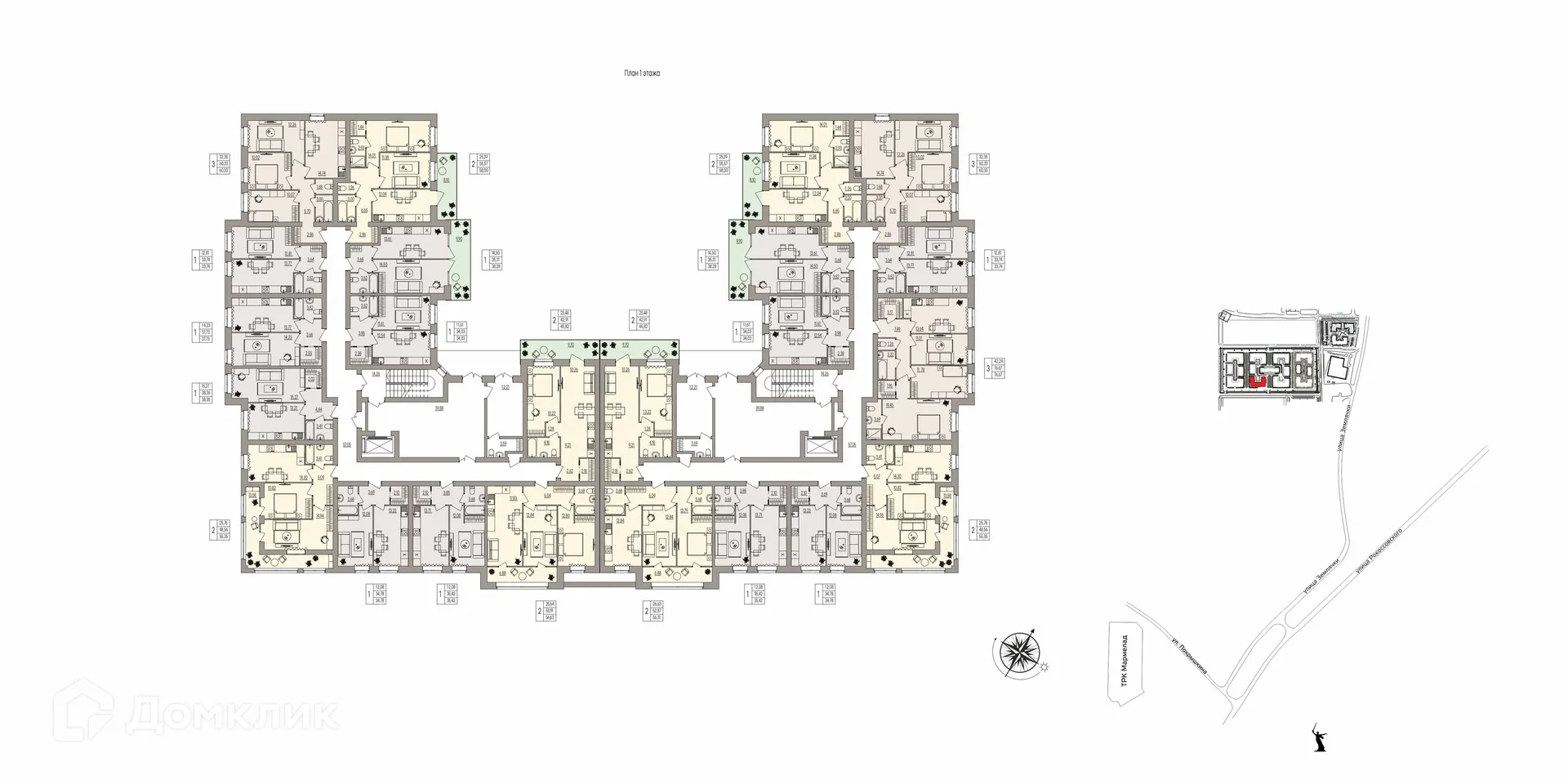 Планировка 1-комнатной квартиры 34.78 м² в ЖК Герои, г. Волгоград — фото 6