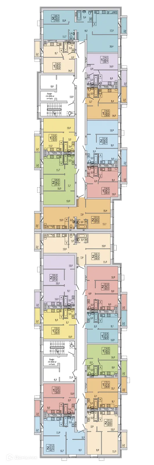 Планировка 2-комнатной квартиры 40.8 м² в ЖК Колизей, г. Волгоград — фото 20