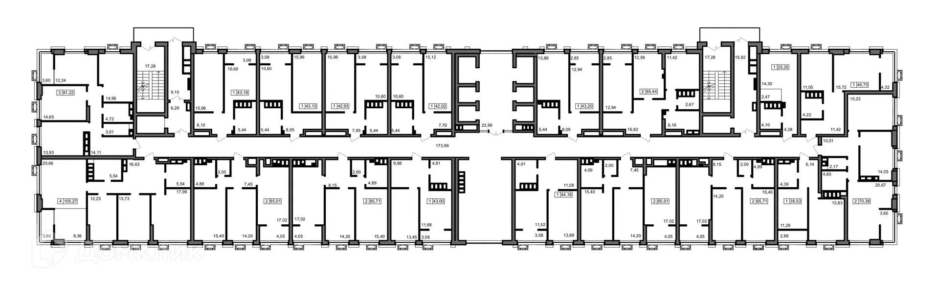 Планировка 1-комнатной квартиры 43.18 м² в ЖК ОМЕГА, г. Волгоград — фото 6