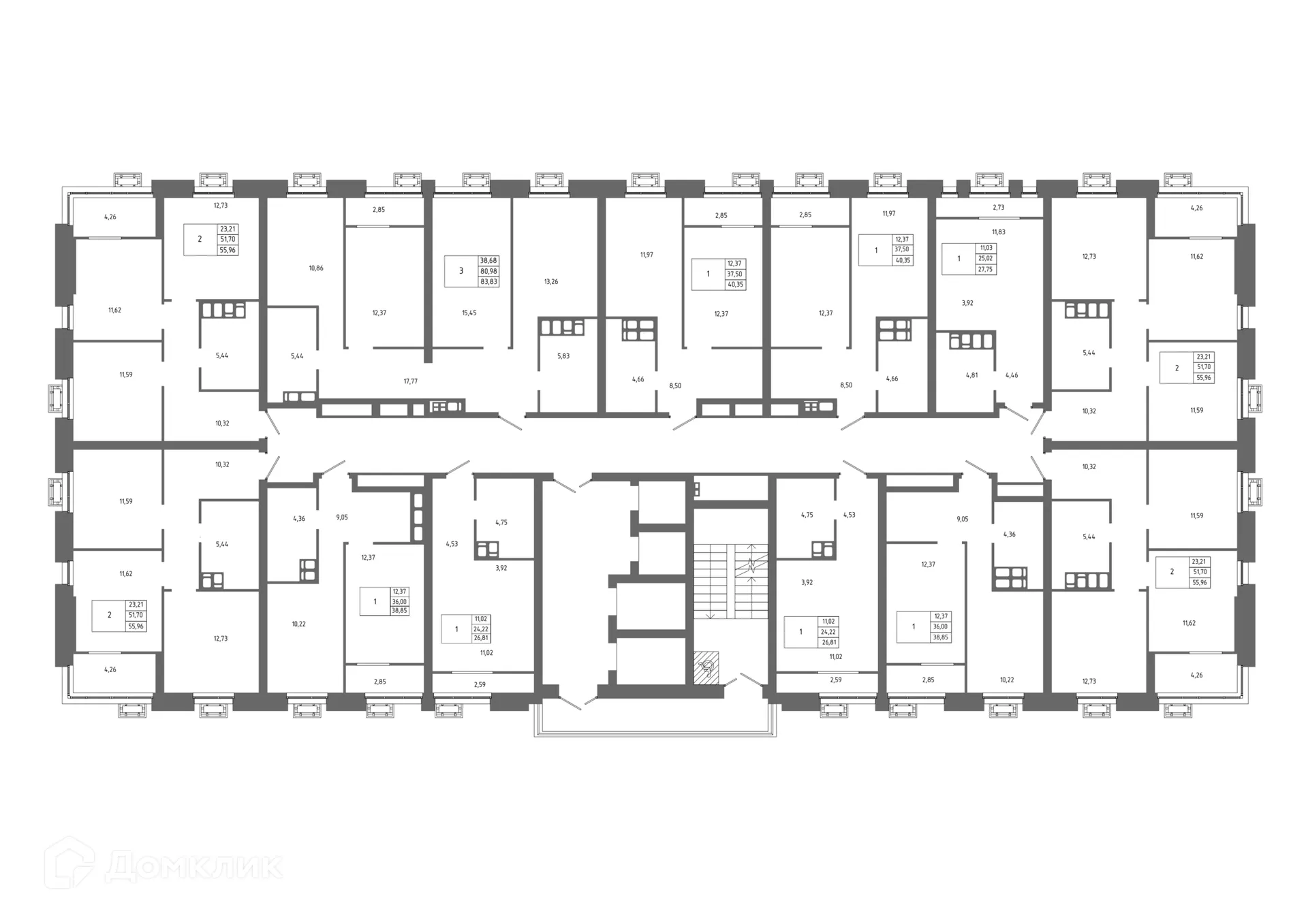 Планировка 3-комнатной квартиры 83.83 м² в ЖК ОМЕГА, г. Волгоград — фото 4