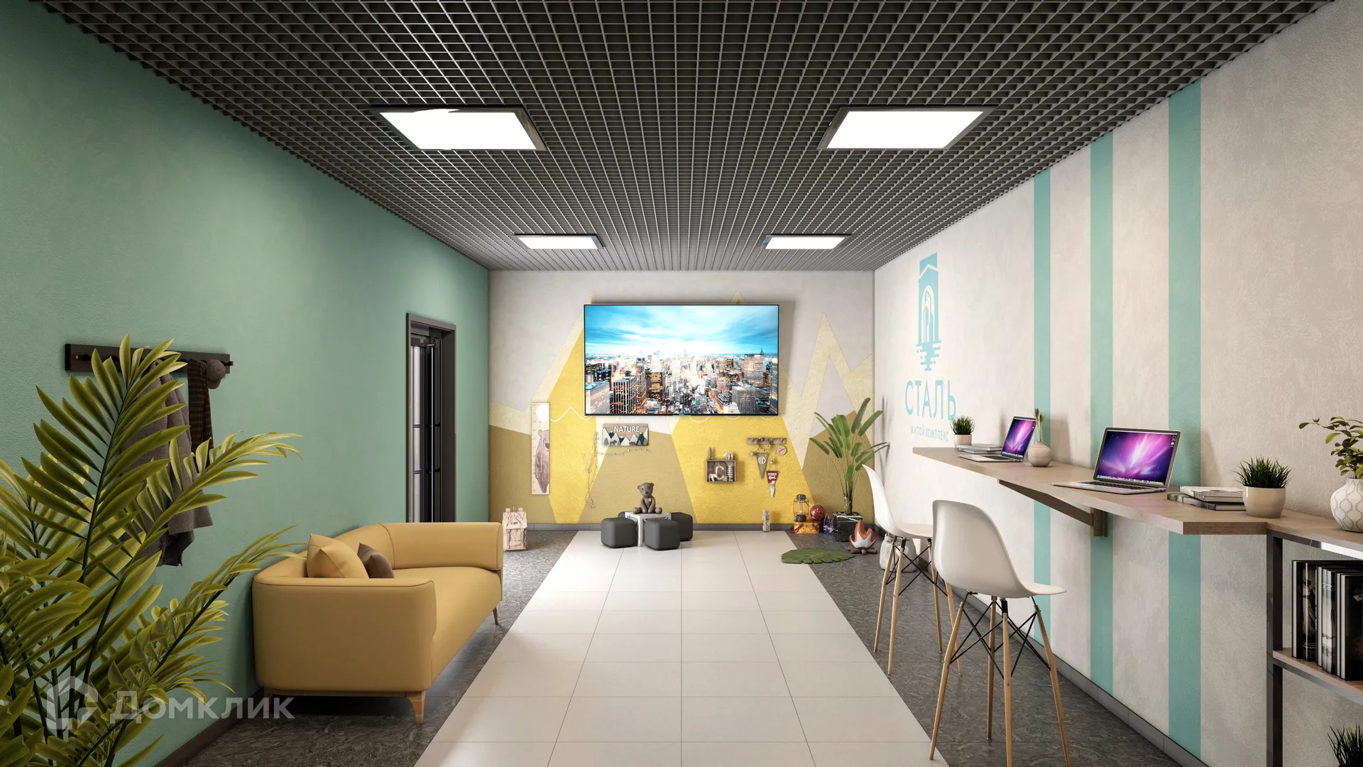 Планировка 1-комнатной квартиры 37 м² в ЖК Сталь, г. Волгоград — фото 4